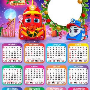 Calendário 2026 Mighty Express Natal a Todo Vapor Arte Digital