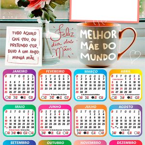 Calendário 2026 Minha Mãe um Anjo PNG Arte Digital