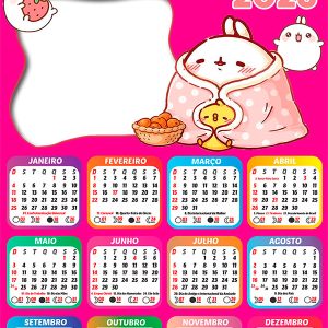 Calendário 2026 Molang PNG Arte Digital