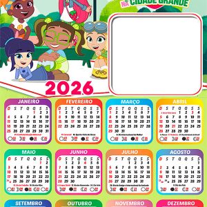Calendário 2026 Moranguinho na Cidade Grande PNG Arte Digital