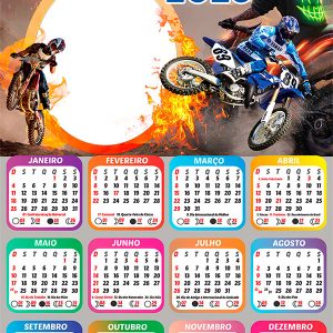 Calendário 2026 Motocross PNG Arte Digital