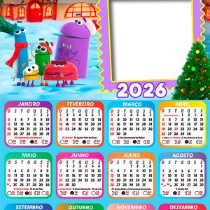 Calendário 2026 Natal com os StoryBots PNG Arte Digital