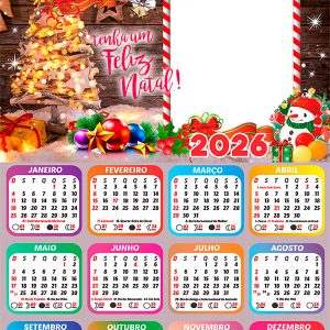 Calendário 2026 Natal repleto de muita Paz e Amor Arte Digital