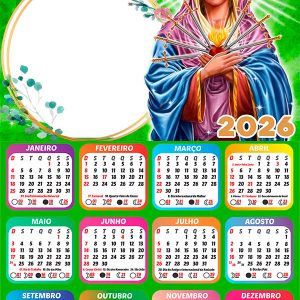 Calendário 2026 Nossa Senhora das Dores PNG Arte Digital