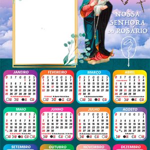 Calendário 2026 Nossa Senhora do Rosário PNG Arte Digital
