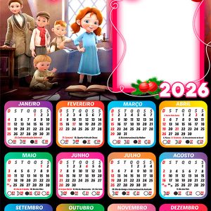 Calendário 2026 O Natal de Angela PNG Arte Digital