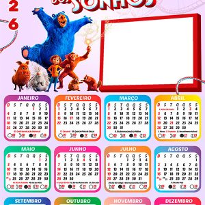 Calendário 2026 O Parque dos Sonhos PNG Arte Digital