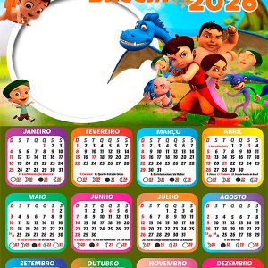 Calendário 2026 O Pequeno Poderoso Bheem PNG Arte Digital