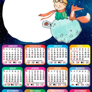 Calendário 2026 O Pequeno Príncipe PNG Arte Digital
