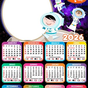 Calendário 2026 O Show da Luna PNG Arte Digital