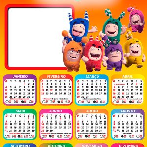 Calendário 2026 Oddbods PNG Arte Digital