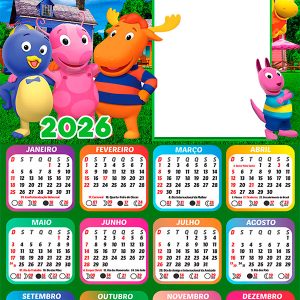 Calendário 2026 Os Backyadigans PNG Arte Digital