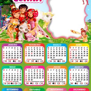 Calendário 2026 Os Mundos de Mia PNG Arte Digital