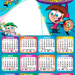 Calendário 2026 Os Padrinhos Mágicos PNG Arte Digital