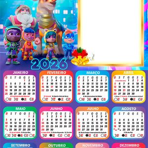 Calendário 2026 Os Patrulheiros em Ação Salvam o Natal Arte