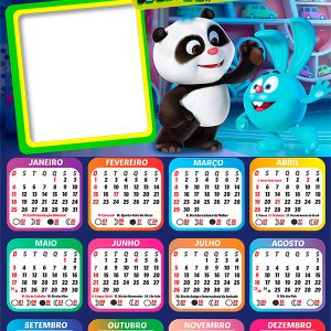 Calendário 2026 Panda e Krash PNG Arte Digital