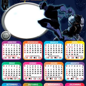 Calendário 2026 Pantera Negra Animal PNG Arte Digital