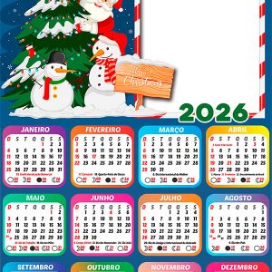 Calendário 2026 Papai Noel Melhores Presentes da Vida Arte