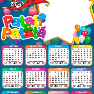 Calendário 2026 Patati Patatá PNG Arte Digital