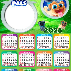 Calendário 2026 Puppy Dog Pals PNG Arte Digital