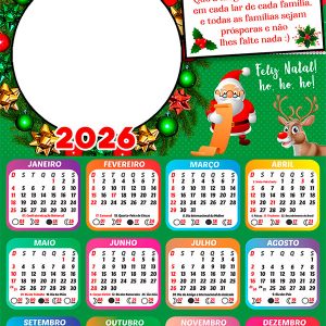 Calendário 2026 Que a magia do Natal entre em cada lar Arte