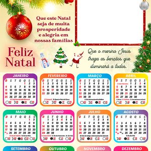 Calendário 2026 Que este Natal seja de muita prosperidade Arte