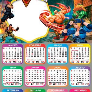 Calendário 2026 do Street Fighter PNG Arte Digital