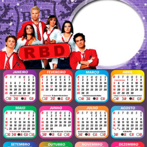 Calendário 2026 Rebelde RBD PNG Arte Digital