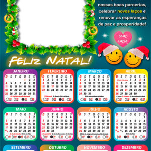 Calendário 2026 Relembrar nossas Boas Parcerias Feliz Natal Arte