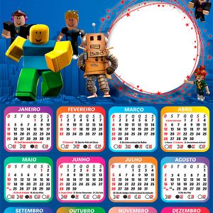 Calendário 2026 Roblox Game PNG Arte Digital