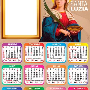 Calendário 2026 Santa Luzia PNG Arte Digital