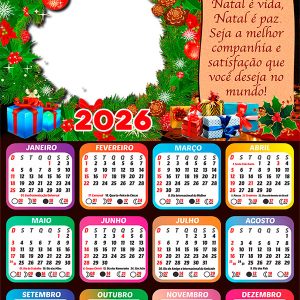 Calendário 2026 Seja a Melhor Compania Feliz Natal Arte Digital
