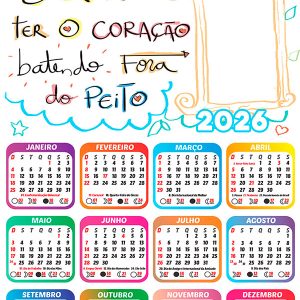Calendário 2026 Ser Mãe PNG Arte Digital