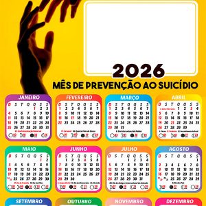 Calendário 2026 Setembro Amarelo PNG Arte Digital