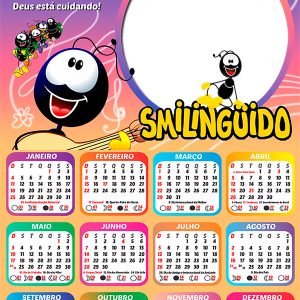 Calendário 2026 Smilinguido Deus está Cuidando PNG Arte Digital
