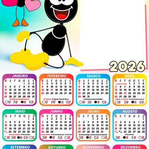 Calendário 2026 Smilinguido Mensagem PNG Arte Digital