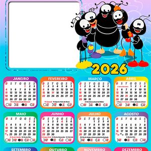 Calendário 2026 Smilinguido Orando por Você PNG Arte Digital
