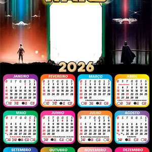 Calendário 2026 Star Wars PNG Arte Digital