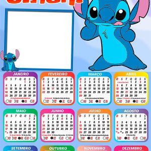 Calendário 2026 Stitch Desenho PNG Arte Digital