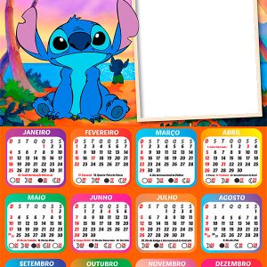 Calendário 2026 Stitch PNG Arte Digital