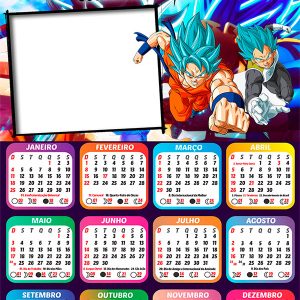 Calendário 2026 Super Dragon Ball PNG Arte Digital