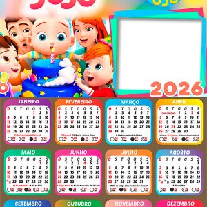 Calendário 2026 Super Jojo PNG Arte Digital