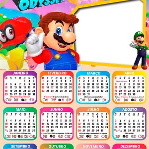 Calendário 2026 Super Mario Odyssey PNG Arte Digital