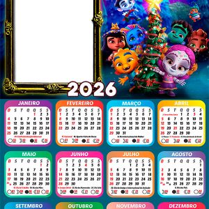 Calendário 2026 Super Monstro e a Estrela da Sorte Arte