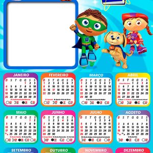 Calendário 2026 Super Why PNG Arte Digital