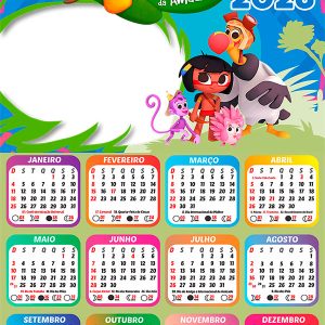 Calendário 2026 Tainá e os Guardiões da Amazônia Arte Digital