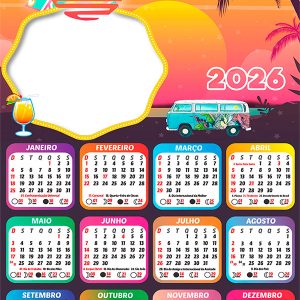 Calendário 2026 Tardezinha PNG Arte Digital