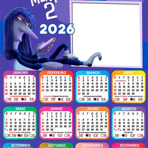 Calendário 2026 Tédio Divertidamente 2 PNG Arte Digital