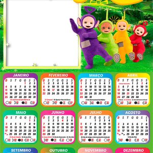 Calendário 2026 Teletubbies PNG Arte Digital