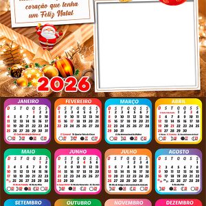 Calendário 2026 Tenha um Feliz Natal Meus Clientes Arte Digital